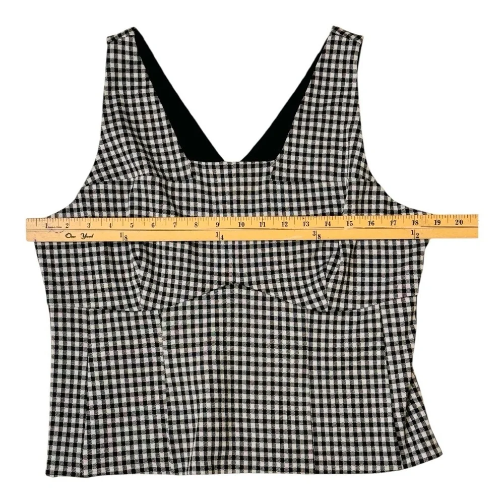 CAbi Black and White Checkered Sleeveless Top - Picture 3 of 5